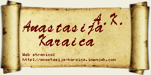 Anastasija Karaica vizit kartica
